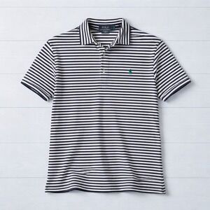 Polo Ralph Lauren Men Striped Featherweight Mesh Polo Shirt Navy White Size M